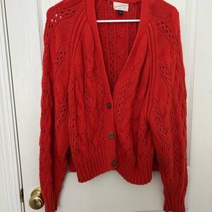 Universal Thread Red Knit Cardigan Sweater